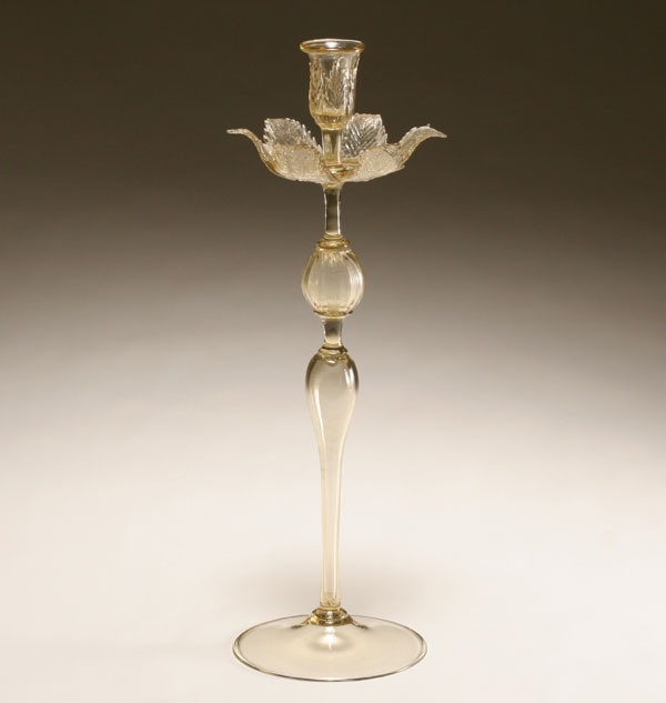 Appraisal: Venetian art glass candlestick probably Salviati H Very good condition