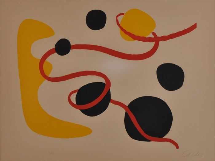 Appraisal: ALEXANDER CALDER - RED RIBBON Lithograph in colors x in