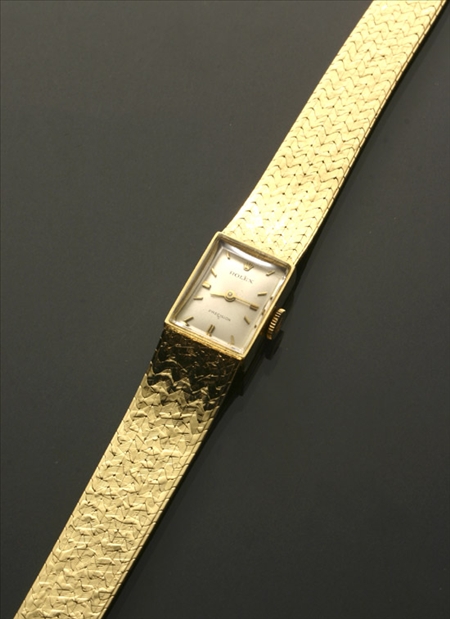 Appraisal: Lady's -Karat Yellow-Gold -Jewel Manual-Wind Wristwatch Rolex Precision Swiss Circa