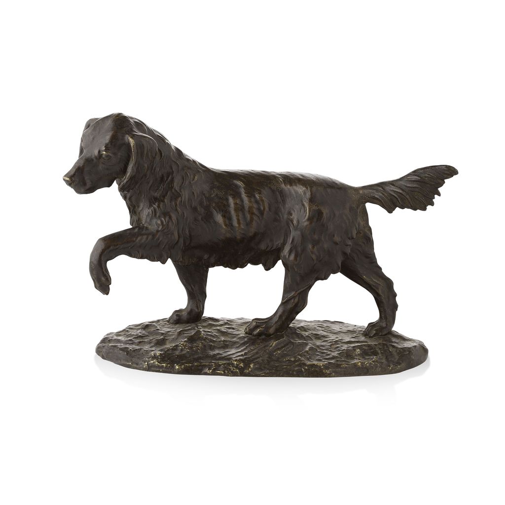 Appraisal: AFTER PIERRE JULES MENE FRENCH - SETTER bronze with dark