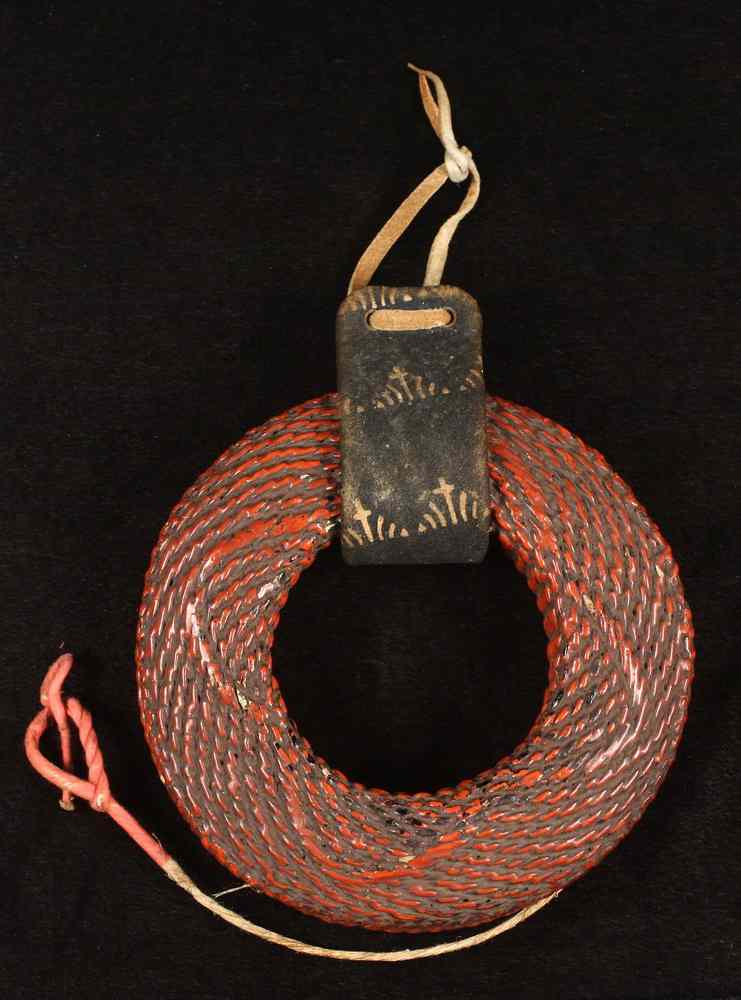 Appraisal: JAPANESE BOWSTRING CASE - th c Japanese Red Lacquered Straw