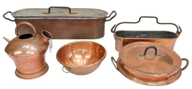 Appraisal: lot of French copper kitchenware early th c comprising fish