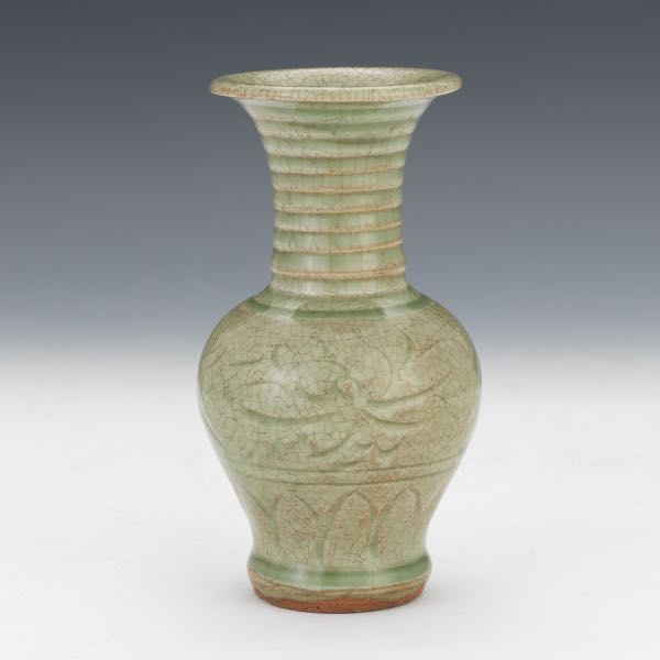 Appraisal: LONGQUAN CELADON GLAZED VASE Vase with finely crazed celadon green