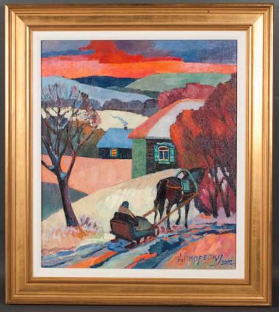 Appraisal: Andrei Kioresku Russian b Winter Evening oil on canvas signed