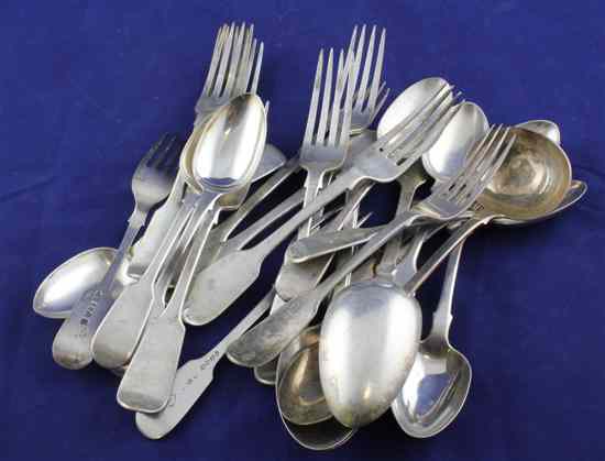 Appraisal: A matched part canteen of Victorian silver fiddle pattern flatware