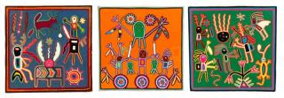 Appraisal: Three Multi Huichol People Mexico th century Collection of two