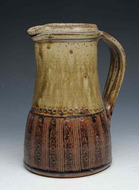 Appraisal: Mike Dodd British b A stoneware jug circa incised decoration