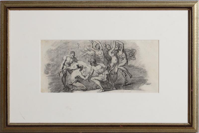 Appraisal: ATTRIBUTED TO PIERRE-PAUL PRUD'HON - SACRIFICIAL SCENE Charcoal and pencil