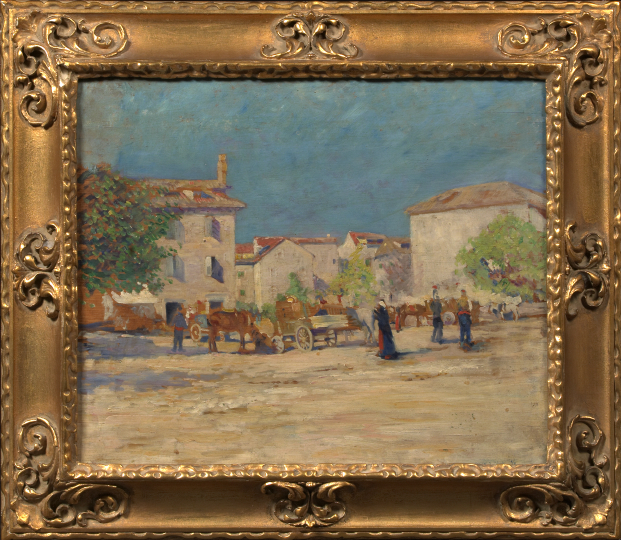 Appraisal: Alson Skinner Clark American - Balkan Village Scene oil on