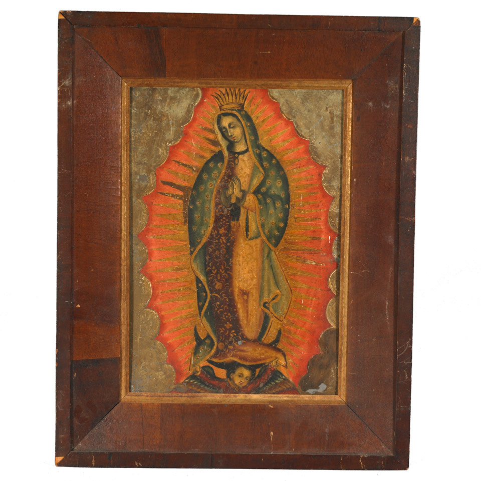 Appraisal: The Assumption of the Virgin Icon color on metal Spanish