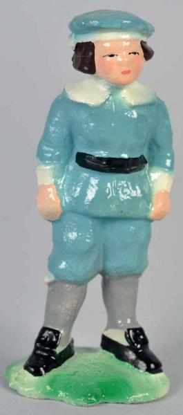 Appraisal: Cast Iron Hubley Boy in Blue Uniform Paperweight Condition Mint