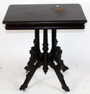 Appraisal: American Eastlake ebonized side table American Eastlake ebonized side table