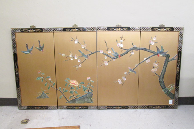 Appraisal: SET OF FOUR PICTORIAL WALL PANELS Chinese th century a