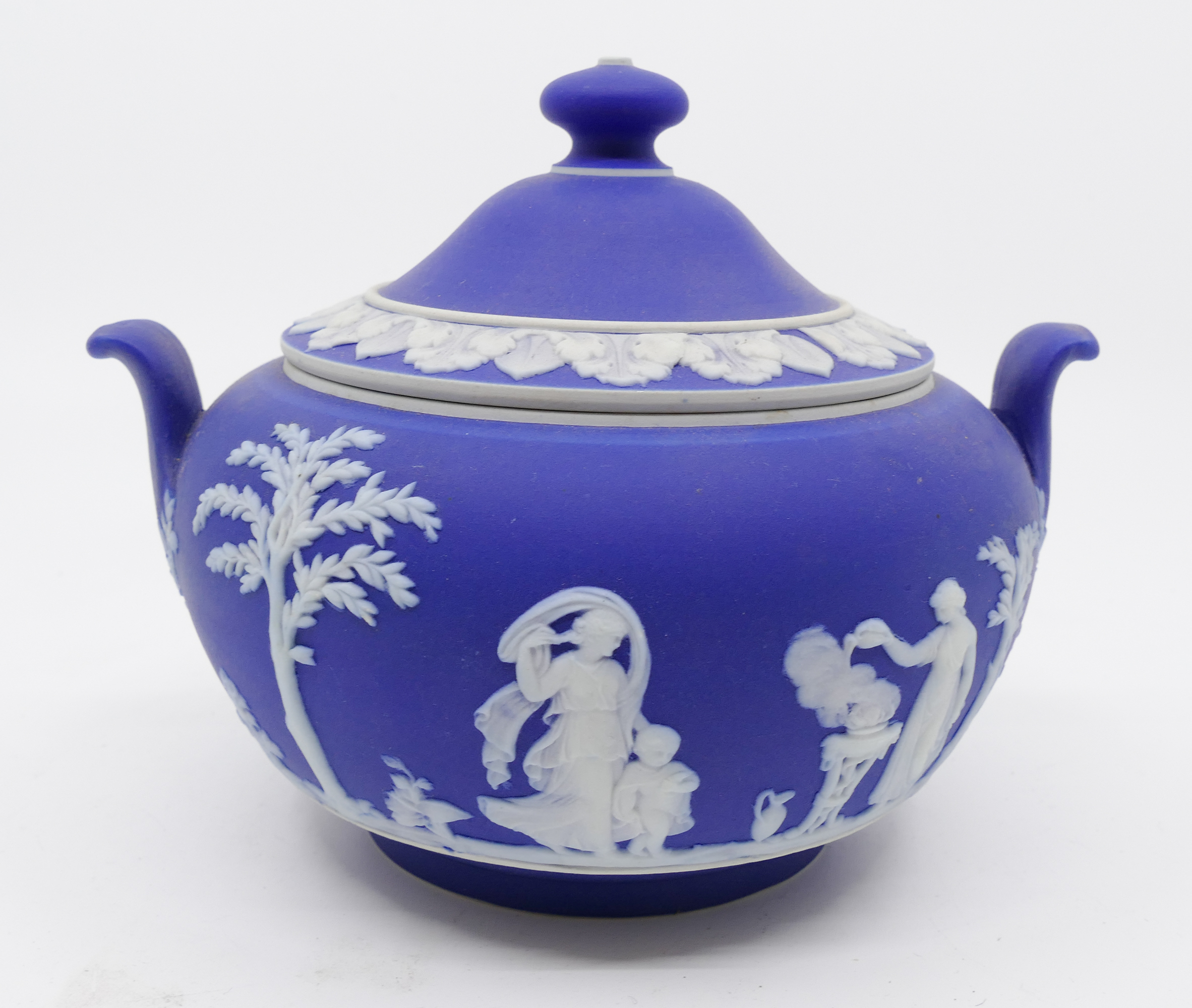 Appraisal: Wedgwood Blue Jasperware Dipped Large Sugar Bowl- x ''