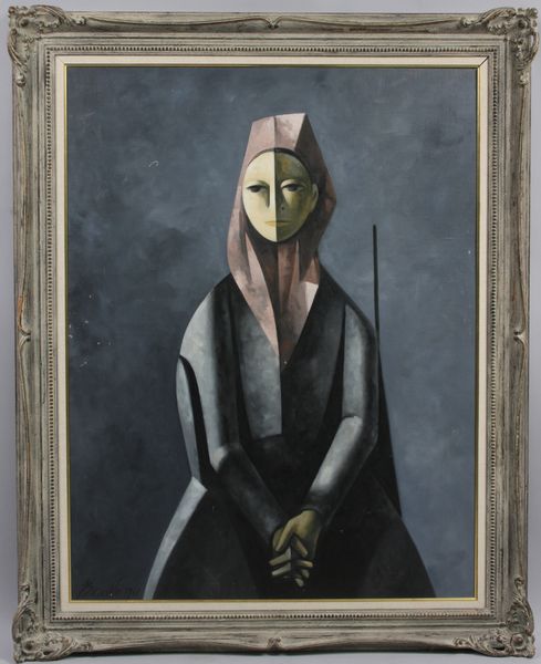 Appraisal: Duilio Barnabe - cubist painting of a woman o b