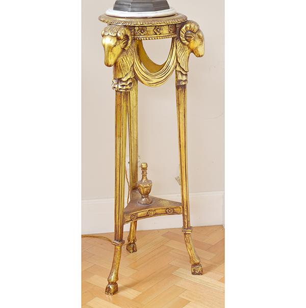 Appraisal: A PAIR OF FRENCH EMPIRE STYLE GILT WOOD FRAMED MARBLE