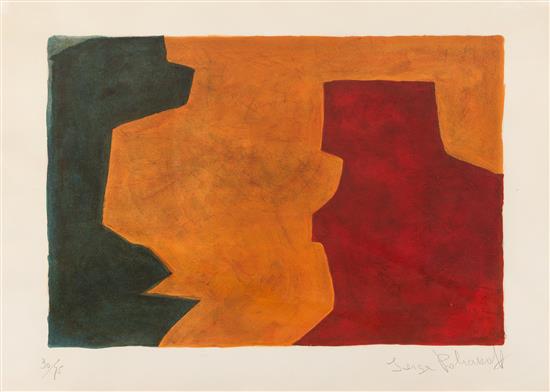 Appraisal: Sale Lot Serge Poliakoff Russian - Composition verte orange et