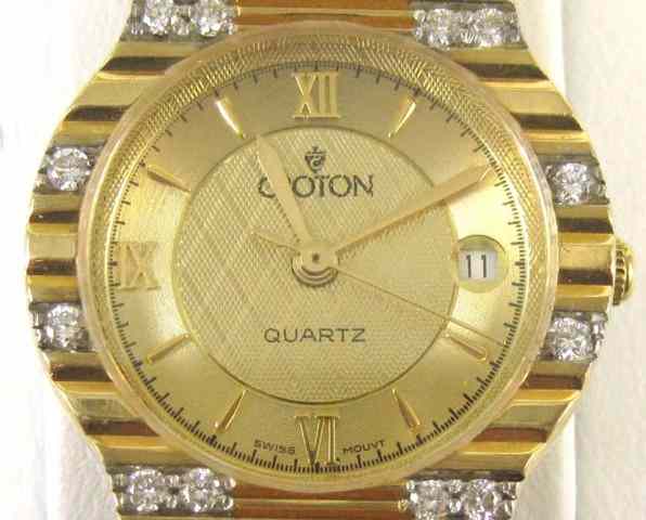 Appraisal: LADY'S CROTON DIAMOND AND FOURTEEN KARAT GOLD WRISTWATCH K yellow