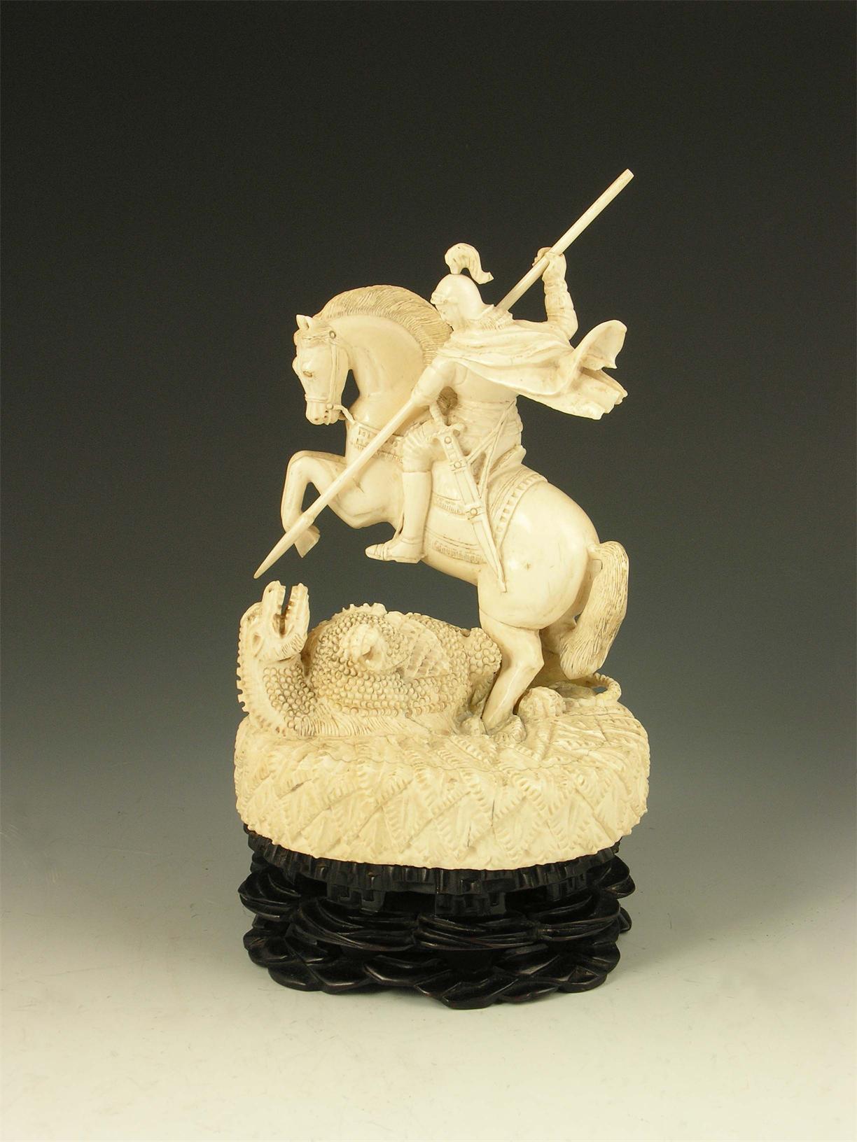 Appraisal: A th century carved ivory group