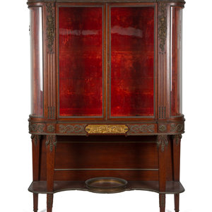 Appraisal: A Fine French Carved Mahogany Gilt Bronze Mounted and Glazed