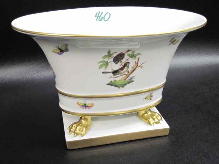 Appraisal: HEREND FINE PORCELAIN CENTERPIECE BOWL in the ''Rothschild Bird'' pattern