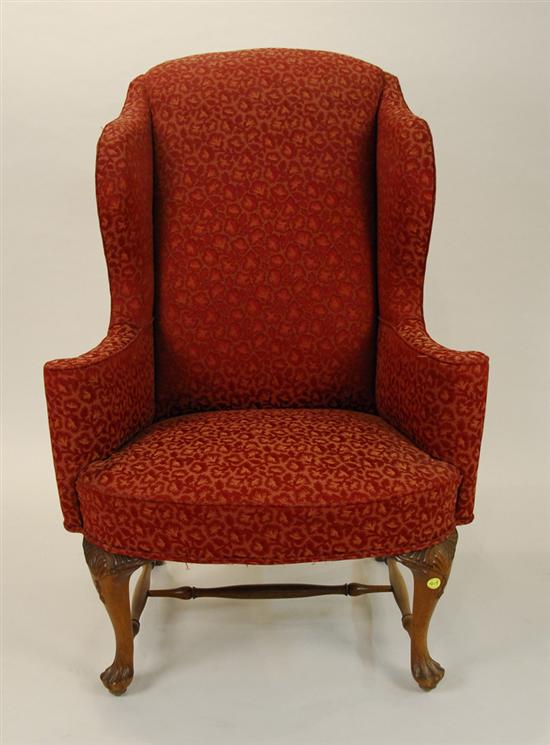 Appraisal: QUEEN ANNE STYLE UPHOLSTERED WING CHAIR