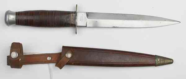 Appraisal: German Hunting Dagger '' blade '' overall Leather washer handle