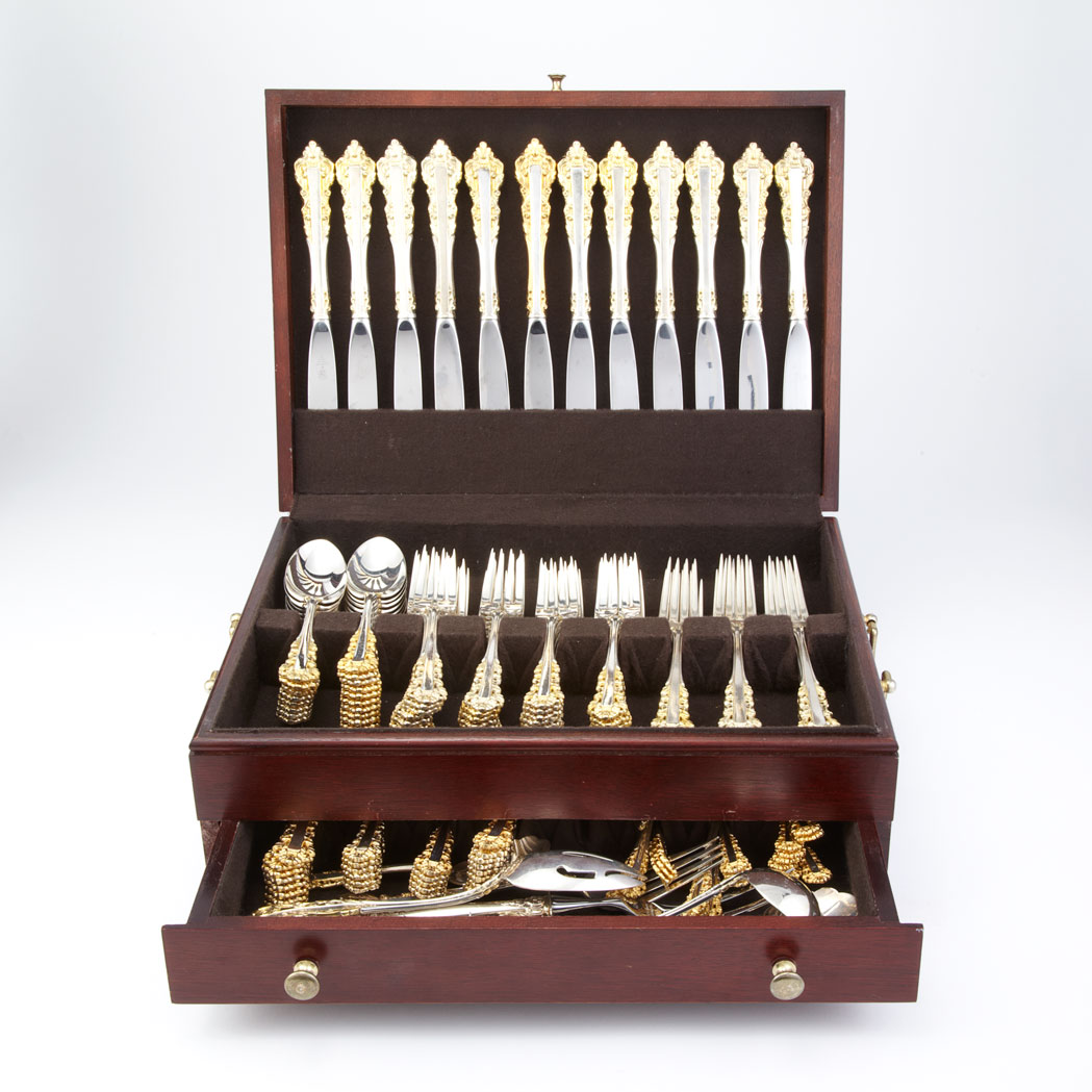 Appraisal: Gorham Sterling Silver and Parcel Gilt Flatware Service In the