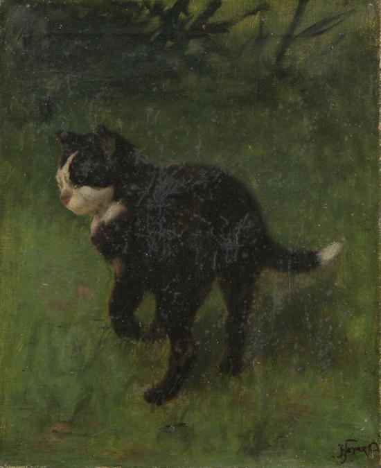 Appraisal: ARTHUR HEYER German - THE HUNTER - BLACK CAT signed