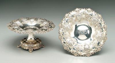 Appraisal: Pair Tiffany sterling compotes round with scroll and shell borders