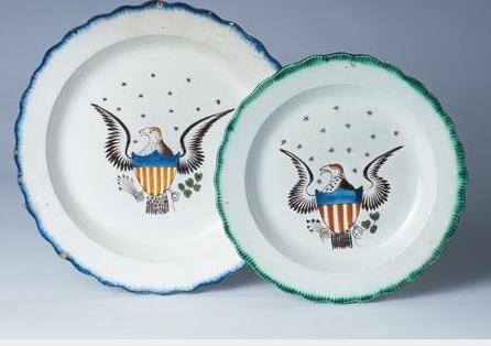 Appraisal: TWO ENGLISH PEARLWARE PLATES PAINTED WITH THE GREAT SEAL OF