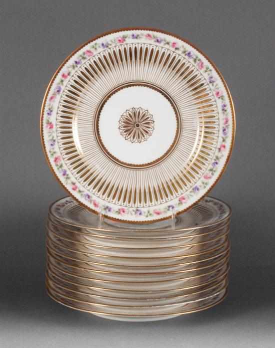 Appraisal: Set of twelve Charles Ahrenfeldt porcelain luncheon plates first quarter-