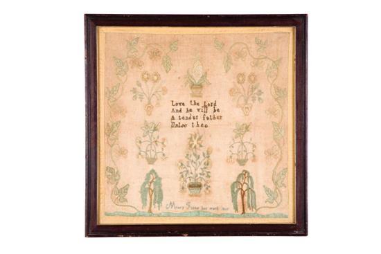 Appraisal: SAMPLER Mary Freas probably New Jersey or Pennsylvania silk on