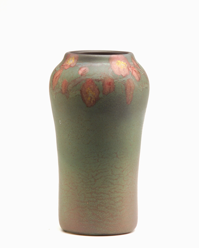 Appraisal: ROOKWOOD Wax Matte bulbous vase painted by Olga G Reed