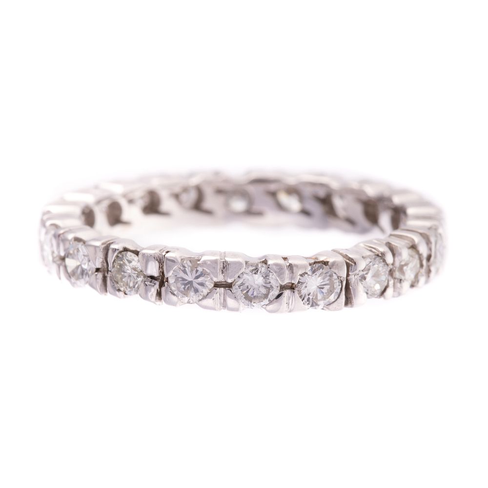 Appraisal: A Diamond Eternity Band in K White Gold K white