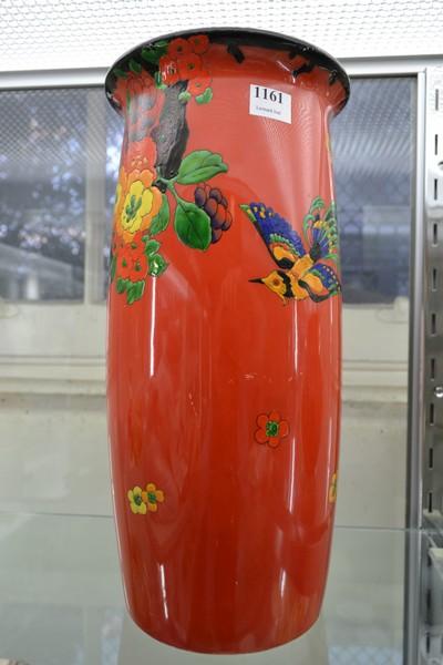 Appraisal: LARGE ROYAL DOULTON ENAMELLED FLAMINGO VASE SOME CRAZING