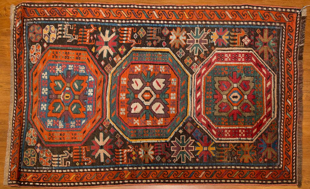 Appraisal: Antique Kazak Rug Caucasus x first quarter- th century hand