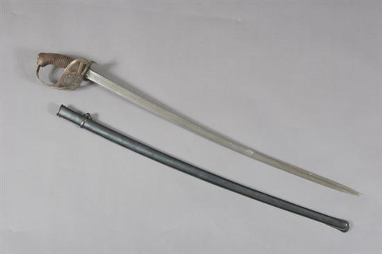 Appraisal: SPANISH MODEL HEAVY CAVALRY SABRE WITH PIERCED GUARD AND METAL