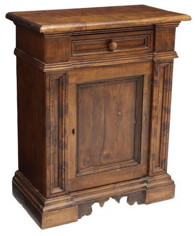 Appraisal: Italian walnut cabinet early th c having a single drawer