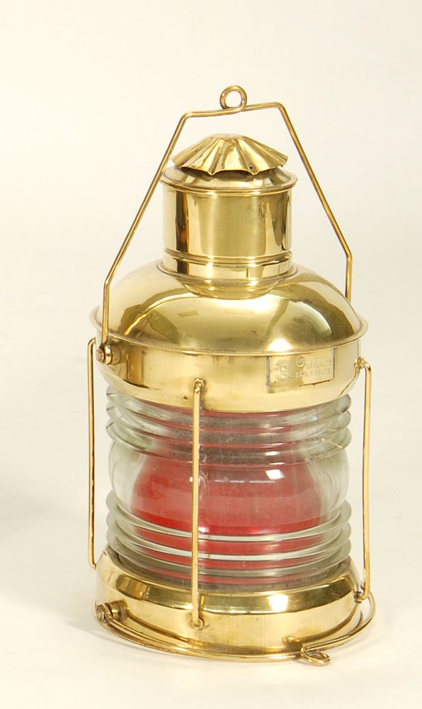 Appraisal: BRASS SHIP'S LANTERN th CenturyBy G Bottaro of Genoa Fresnel