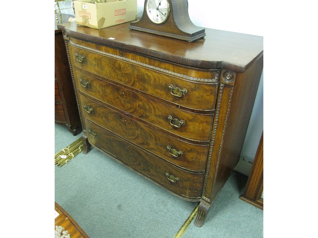 Appraisal: Regency mahogany D-fronted four drawer chest