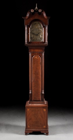 Appraisal: Chippendale style mahogany grandmother clock first half- th century split