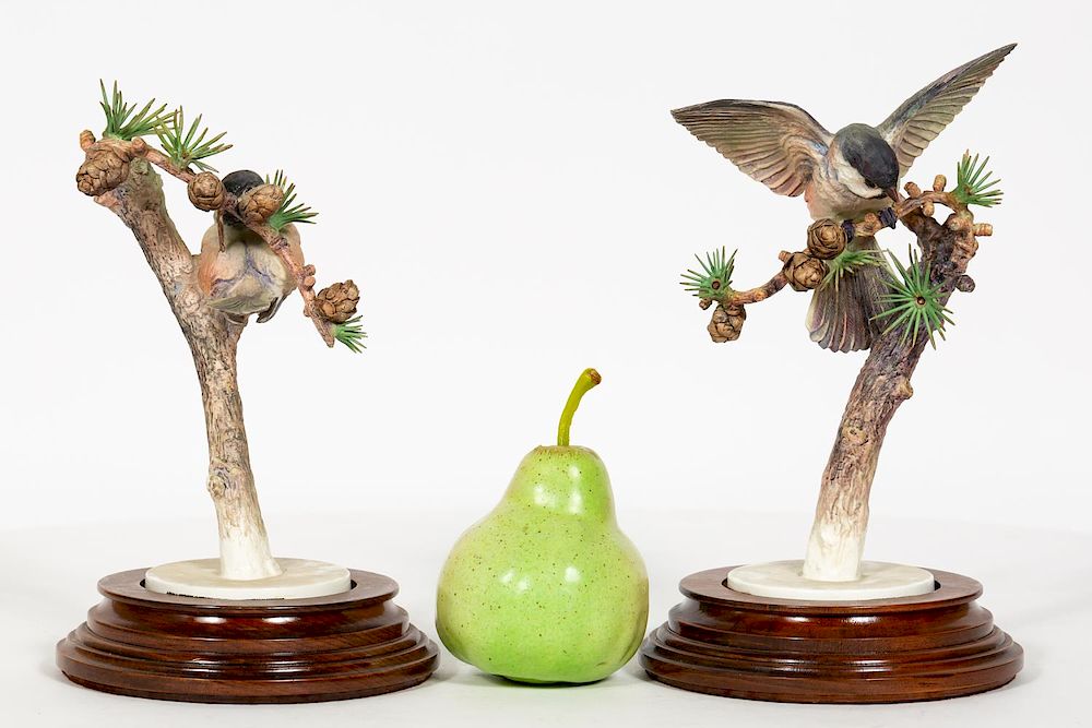 Appraisal: Pair Doughty Chickadee Figurines w Bases Dorothy Doughty Italian -