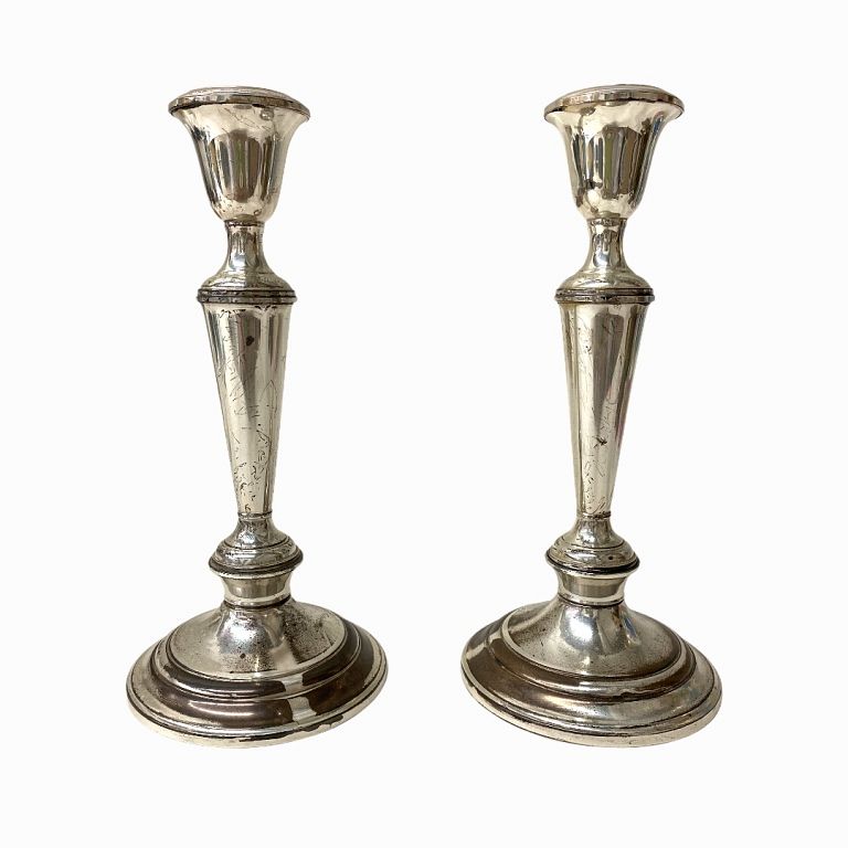 Appraisal: Gorham Sterling Silver Weighted Candle Sticks Gorham Sterling Silver Weighted