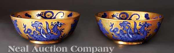 Appraisal: A Pair of Mason's Patent Ironstone China Chinoiserie Bowls late