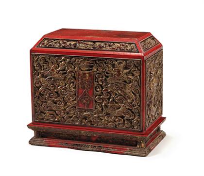 Appraisal: Chinese Imperial gold and red lacquer edict case qianlong period