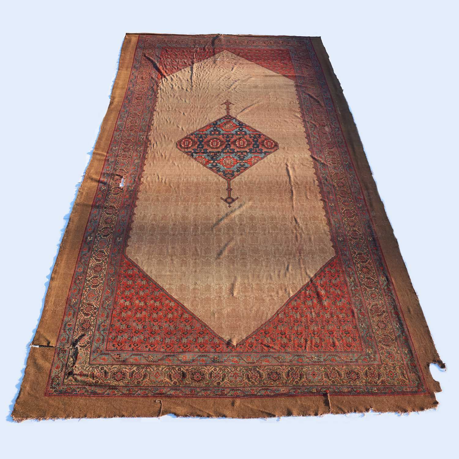 Appraisal: PALACE-SIZE ANTIQUE BIDJAR CARPET Late th c Persia low pile