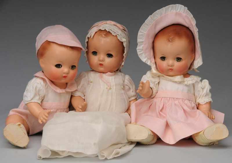 Appraisal: Lot of Effanbee Composition Dolls Description American Ca s All