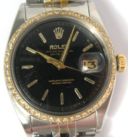 Appraisal: MAN'S ROLEX DATEJUST DIAMOND WRISTWATCH caliber movement serial case c