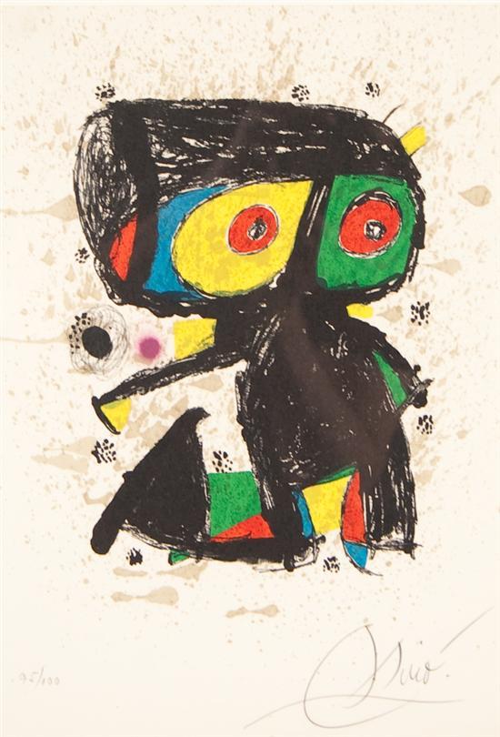 Appraisal: Joan Miro Spanish - Poligrafa XV Anos color screenprint on